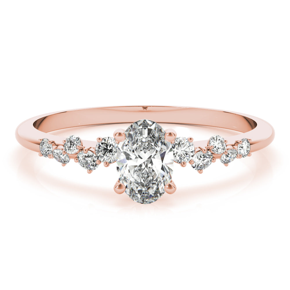 Elegant 14kt White Gold Oval Semi-Mount Diamond Ring