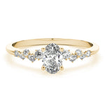 Elegant 14kt White Gold Oval Semi-Mount Diamond Ring