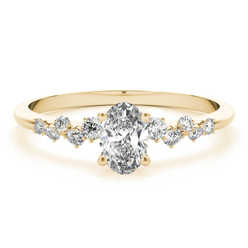 Elegant 14kt White Gold Oval Semi-Mount Diamond Ring