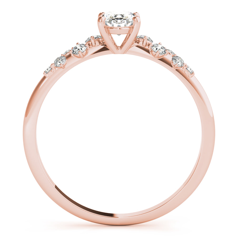 Elegant 14kt White Gold Oval Semi-Mount Diamond Ring