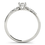 Elegant 14kt White Gold Oval Semi-Mount Diamond Ring