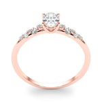 Elegant 14kt White Gold Oval Semi-Mount Diamond Ring