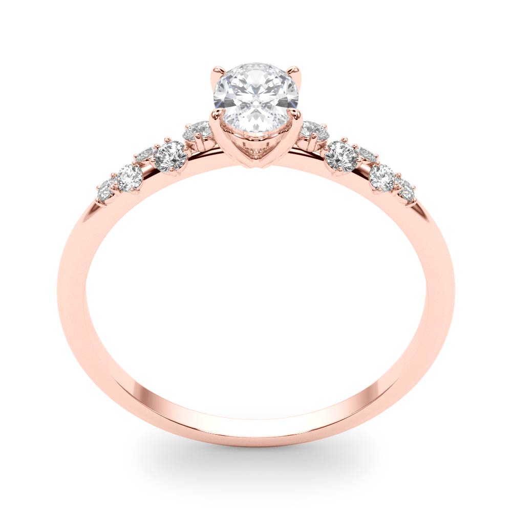 Elegant 14kt White Gold Oval Semi-Mount Diamond Ring