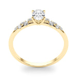 Elegant 14kt White Gold Oval Semi-Mount Diamond Ring