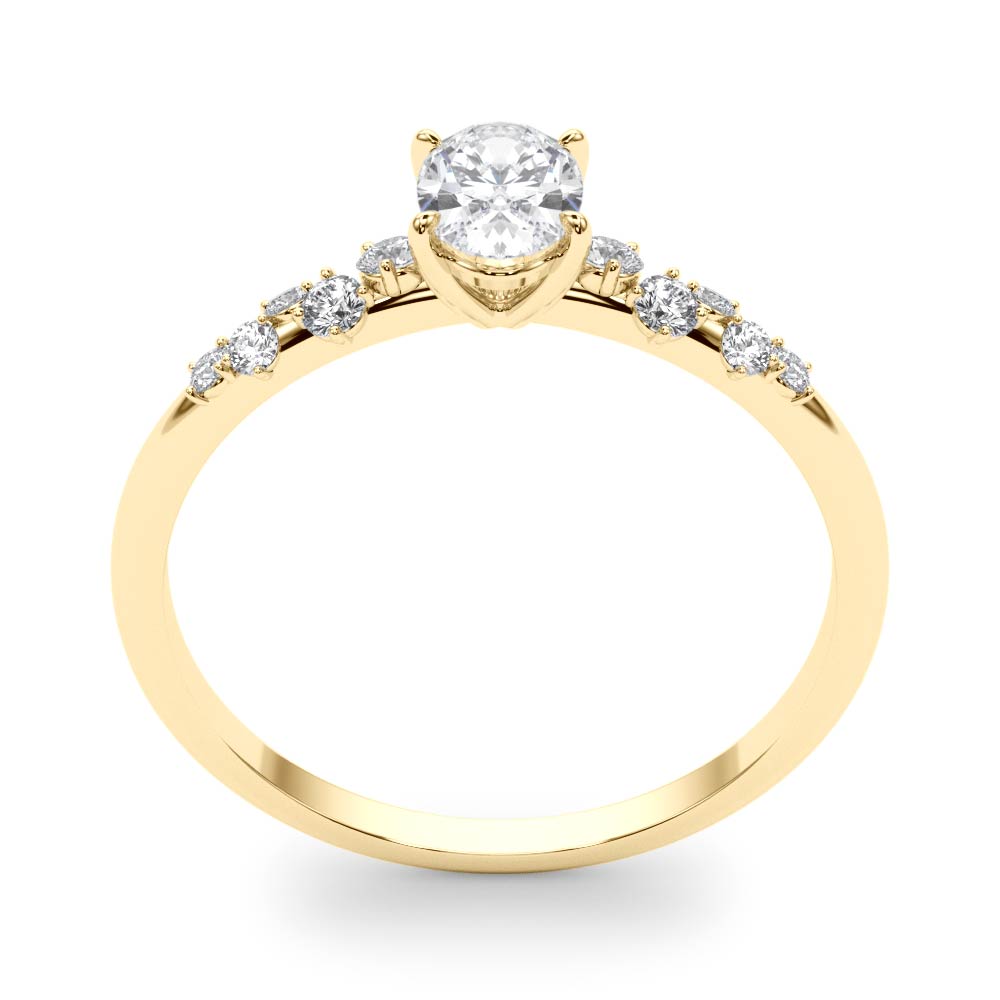 Elegant 14kt White Gold Oval Semi-Mount Diamond Ring