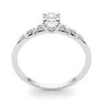 Elegant 14kt White Gold Oval Semi-Mount Diamond Ring