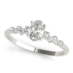 Elegant 14kt White Gold Oval Semi-Mount Diamond Ring