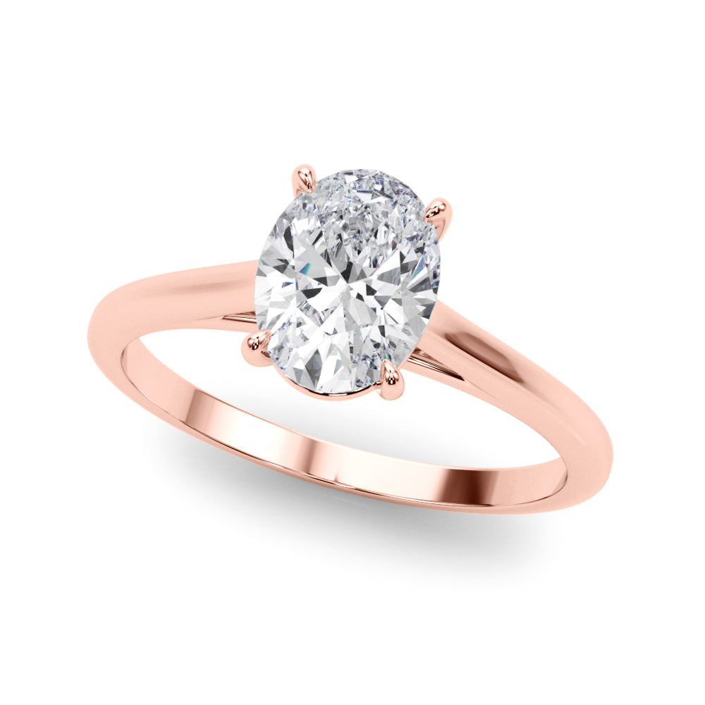 Exquisite 14kt White Gold Solitaire Oval Engagement Ring