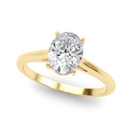 Exquisite 14kt White Gold Solitaire Oval Engagement Ring