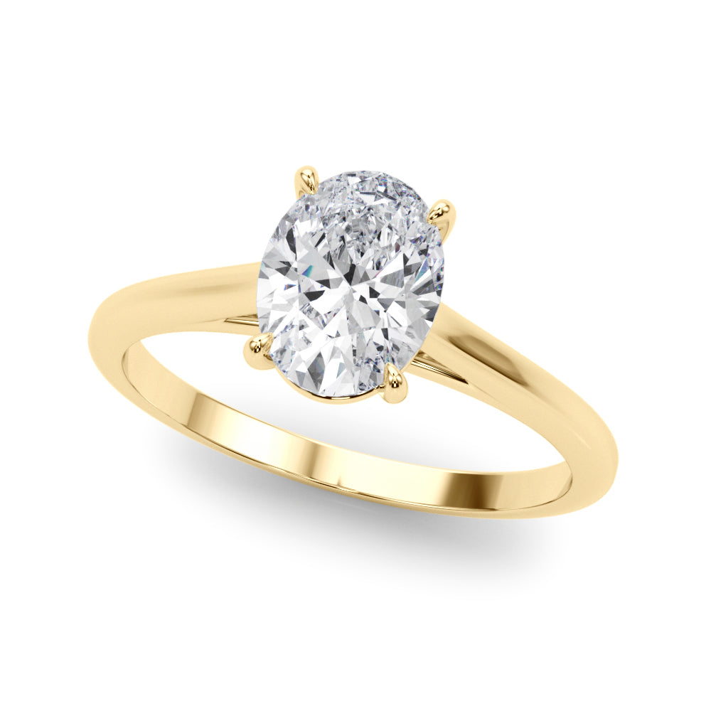 Exquisite 14kt White Gold Solitaire Oval Engagement Ring
