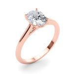 Exquisite 14kt White Gold Solitaire Oval Engagement Ring