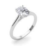 Exquisite 14kt White Gold Solitaire Oval Engagement Ring