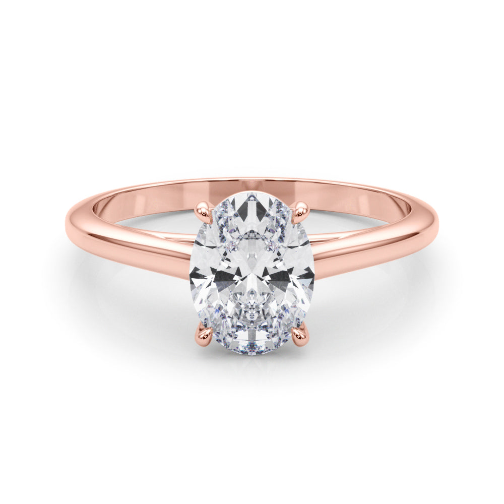 Exquisite 14kt White Gold Solitaire Oval Engagement Ring