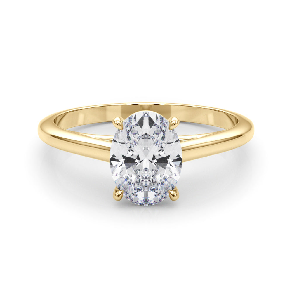 Exquisite 14kt White Gold Solitaire Oval Engagement Ring