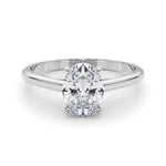 Exquisite 14kt White Gold Solitaire Oval Engagement Ring