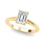Exquisite 10x8mm Emerald Cut Solitaire Setting - 14kt White Gold