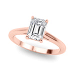 Exquisite 10x8mm Emerald Cut Solitaire Setting - 14kt White Gold