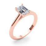 Exquisite 10x8mm Emerald Cut Solitaire Setting - 14kt White Gold