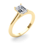 Exquisite 10x8mm Emerald Cut Solitaire Setting - 14kt White Gold