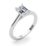 Exquisite 10x8mm Emerald Cut Solitaire Setting - 14kt White Gold