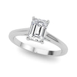 Exquisite 10x8mm Emerald Cut Solitaire Setting - 14kt White Gold