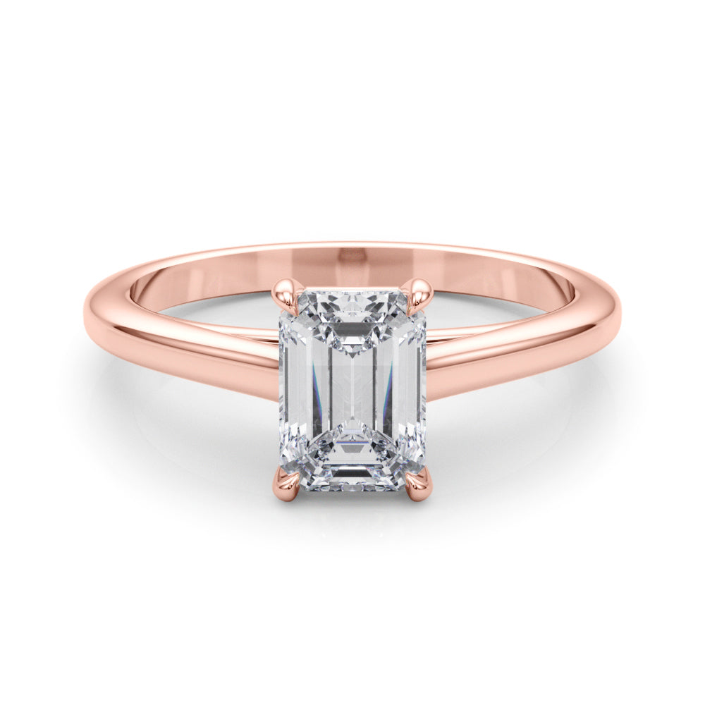 Exquisite 10x8mm Emerald Cut Solitaire Setting - 14kt White Gold