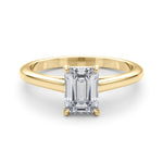 Exquisite 10x8mm Emerald Cut Solitaire Setting - 14kt White Gold