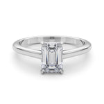 Exquisite 10x8mm Emerald Cut Solitaire Setting - 14kt White Gold