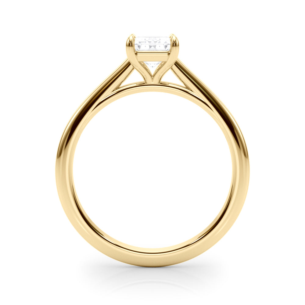 Exquisite 10x8mm Emerald Cut Solitaire Setting - 14kt White Gold