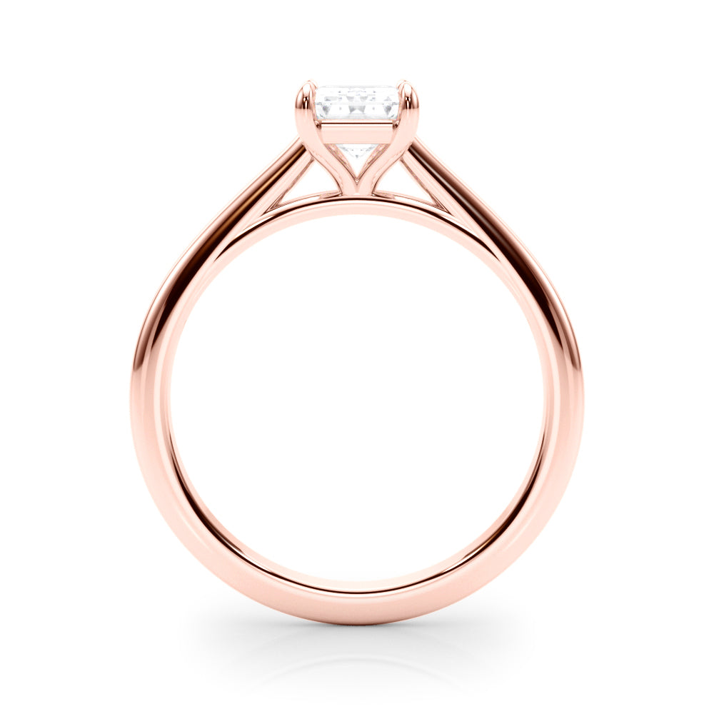 Exquisite 10x8mm Emerald Cut Solitaire Setting - 14kt White Gold