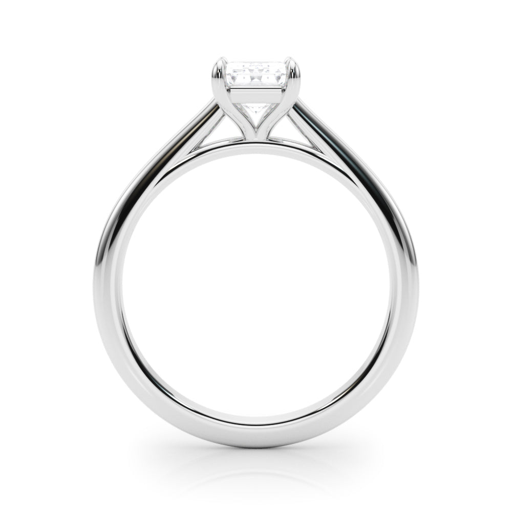 Exquisite 10x8mm Emerald Cut Solitaire Setting - 14kt White Gold