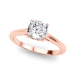 Elegant 14kt White Gold Solitaire Cushion Engagement Ring Setting - Style 
