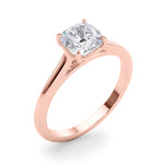 Elegant 14kt White Gold Solitaire Cushion Engagement Ring Setting - Style 