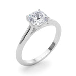 Elegant 14kt White Gold Solitaire Cushion Engagement Ring Setting - Style 