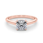 Elegant 14kt White Gold Solitaire Cushion Engagement Ring Setting - Style 