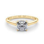 Elegant 14kt White Gold Solitaire Cushion Engagement Ring Setting - Style 