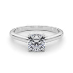 Elegant 14kt White Gold Solitaire Cushion Engagement Ring Setting - Style 