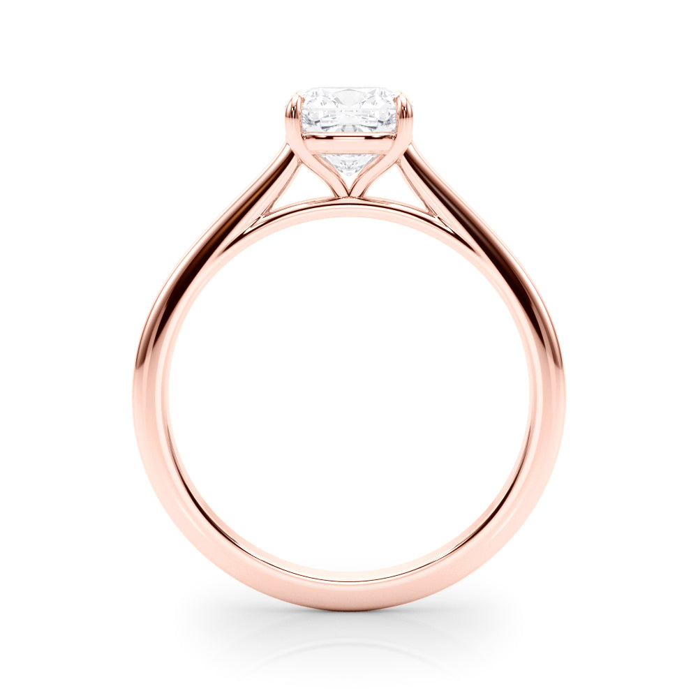 Elegant 14kt White Gold Solitaire Cushion Engagement Ring Setting - Style 