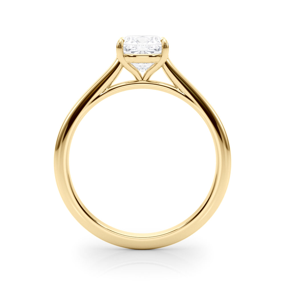 Elegant 14kt White Gold Solitaire Cushion Engagement Ring Setting - Style 