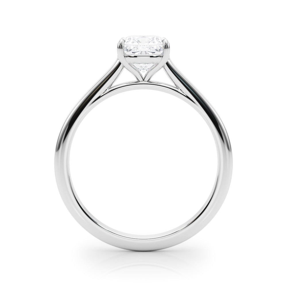 Elegant 14kt White Gold Solitaire Cushion Engagement Ring Setting - Style 