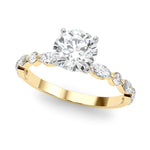 Elegant 14kt White Gold Marquise & Round Diamond Semi-Mount Engagement Ring (1/2 ct tw)