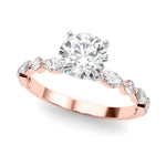 Elegant 14kt White Gold Marquise & Round Diamond Semi-Mount Engagement Ring (1/2 ct tw)