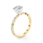 Elegant 14kt White Gold Marquise & Round Diamond Semi-Mount Engagement Ring (1/2 ct tw)