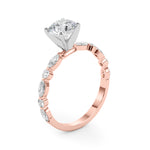 Elegant 14kt White Gold Marquise & Round Diamond Semi-Mount Engagement Ring (1/2 ct tw)