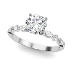 Elegant 14kt White Gold Marquise & Round Diamond Semi-Mount Engagement Ring (1/2 ct tw)