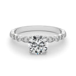 Elegant 14kt White Gold Marquise & Round Diamond Semi-Mount Engagement Ring (1/2 ct tw)