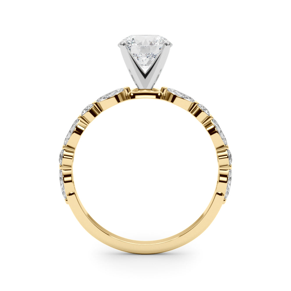 Elegant 14kt White Gold Marquise & Round Diamond Semi-Mount Engagement Ring (1/2 ct tw)