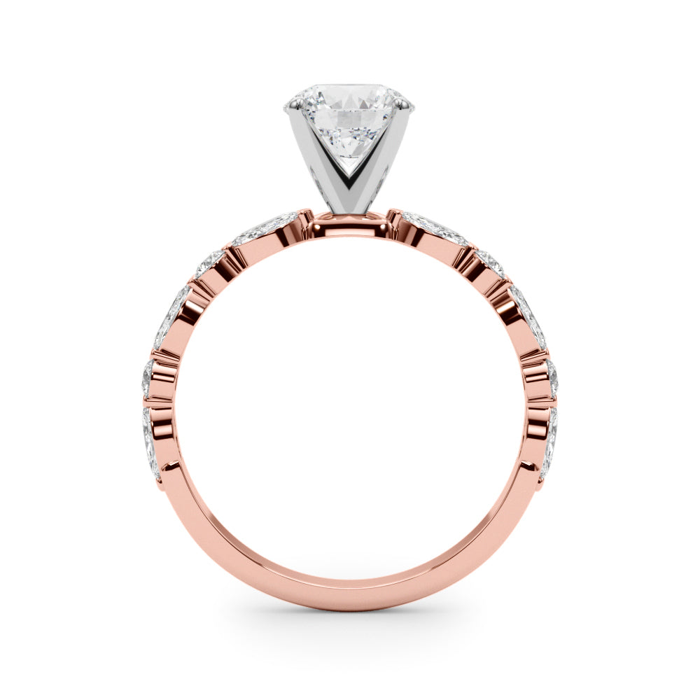 Elegant 14kt White Gold Marquise & Round Diamond Semi-Mount Engagement Ring (1/2 ct tw)