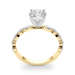 Elegant 14kt White Gold Marquise & Round Diamond Semi-Mount Engagement Ring (1/2 ct tw)