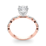 Elegant 14kt White Gold Marquise & Round Diamond Semi-Mount Engagement Ring (1/2 ct tw)